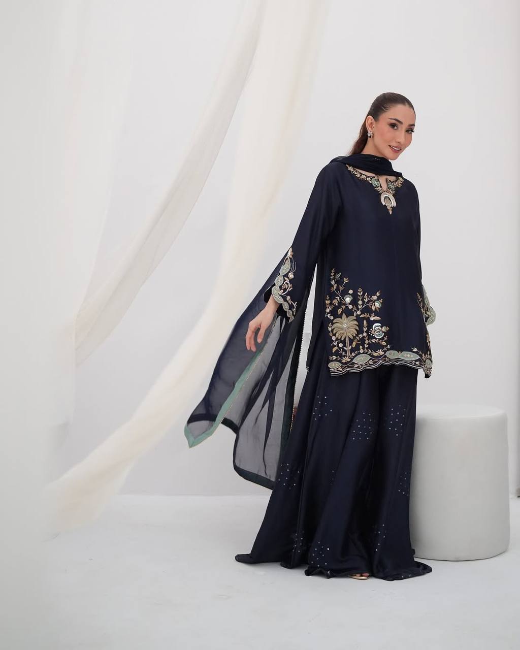 Modern Noir Sapphire Trimmed Couture